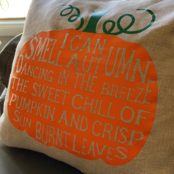 16” X 16” Off White Burlap Autumn Pillowcase - Picture 2 of 5